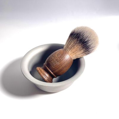 Wooden Shaving Brush for Men by VIKINGS BLADE, Super Strong Knot Backbone, Minimal Shedding, Fast Lather, Extremely Smooth &amp; Plush on Skin (Rustic Walnut)