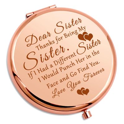 Sister Gifts from Sisters Compact Makeup Mirror Sister Friend Gifts Best Friend Soul Sister Gifts Friendship Gifts for Best Friends Sister Birthday Gifts Christmas Graduation Gift Pocket Makeup Mirror