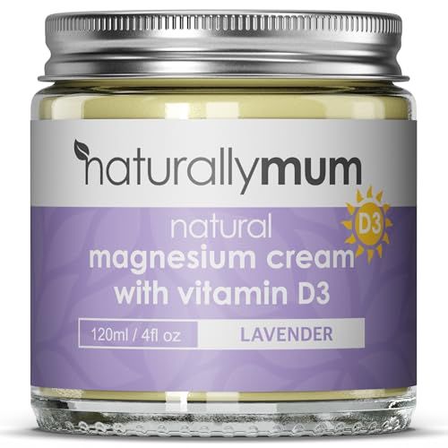 NaturallyMum - Magnesium Cream with Vitamin D3 [4 Fl Oz] - Magnesium Calm Cream and Vitamin D Lotion - Magnesium D3 Cream - Calming Cream Magnesium and Vitamin D - Turmeric &amp; Arnica Cream - Lavender