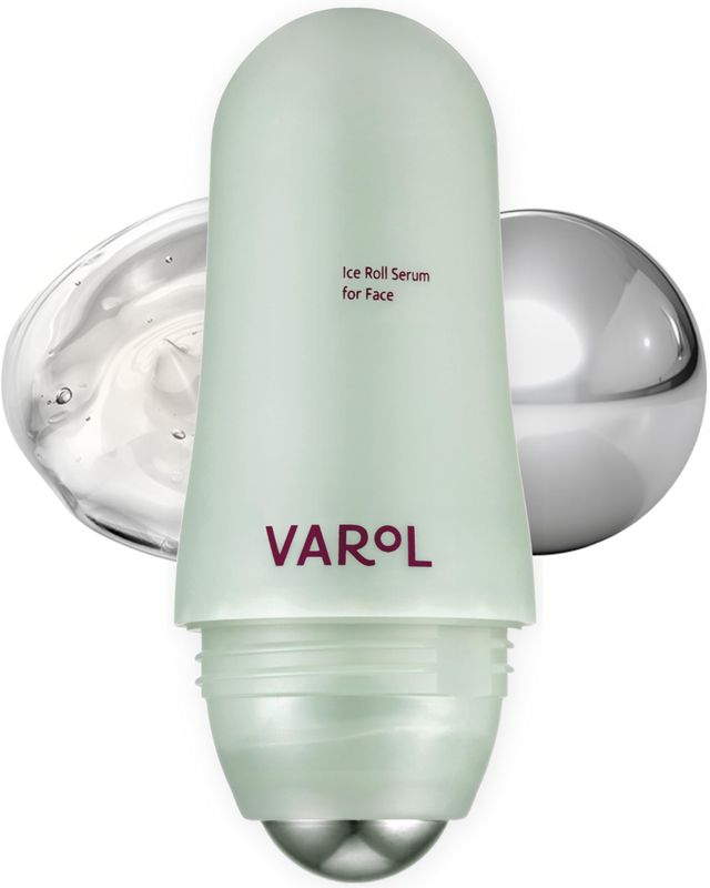 VAROL Ice Roll Serum for Face, Puffy Eyes - Hydrating &amp; Soothing Serum with Ice Roller for Puffiness Relief, Pore Minimizing, Korean Skin Care - 1.69 fl.oz (50ml)