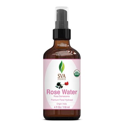 SVA ORGANICS Rose Water 4oz (118 ml) Refreshing Rose Water Spray for Skin Care, Skin Hydration, Bath, Soaps, Haircare &amp; Aromatherapy