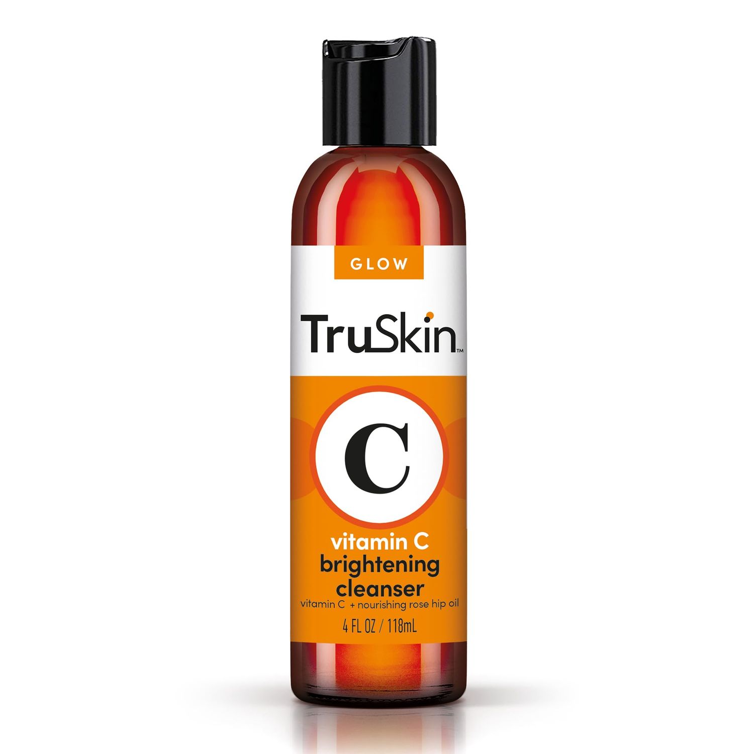 TruSkin Vitamin C Cleanser for Face - Brightening Face Wash with Vitamins C &amp; E, Rosehip Oil, Aloe Vera and MSM - Deep Clean and Refresh for Radiant, Healthy-Looking Skin, 4 fl oz