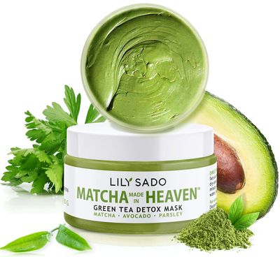 LILY SADO Green Tea Matcha &amp; Avocado Face Mask - Organic Natural Vegan Facial Mask - Anti-Aging Antioxidant Defense Against Acne, Blackheads &amp; Wrinkles for a Soft Glowing Complexion - 4 oz