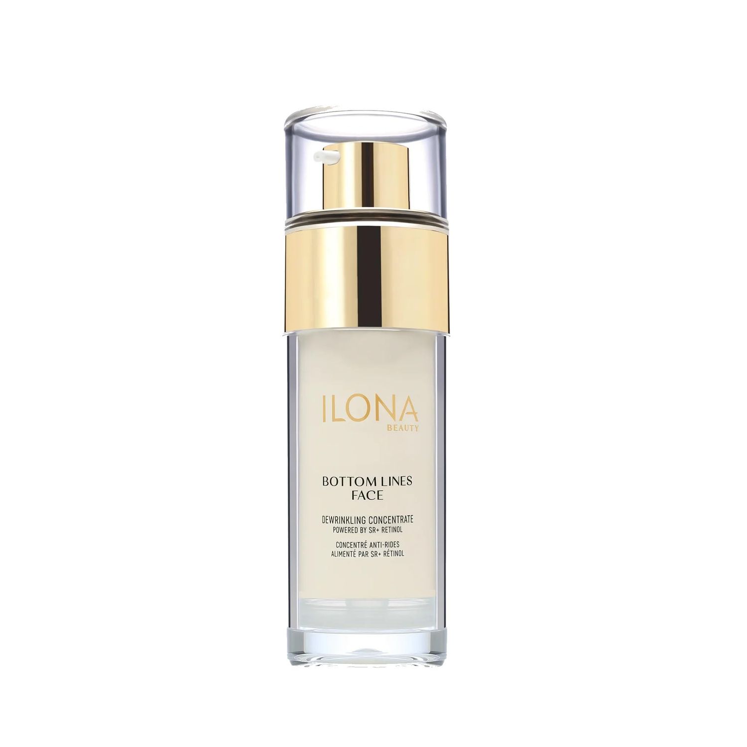 ILONA Bottom Lines Face | Exfoliating Facial Gel for Deep Wrinkle Reduction | Powered by SR+ Retinol with RNA/DNA, Shea Butter, Hydrolyzed Proteins &amp; Vitamin C | 1.0 oz