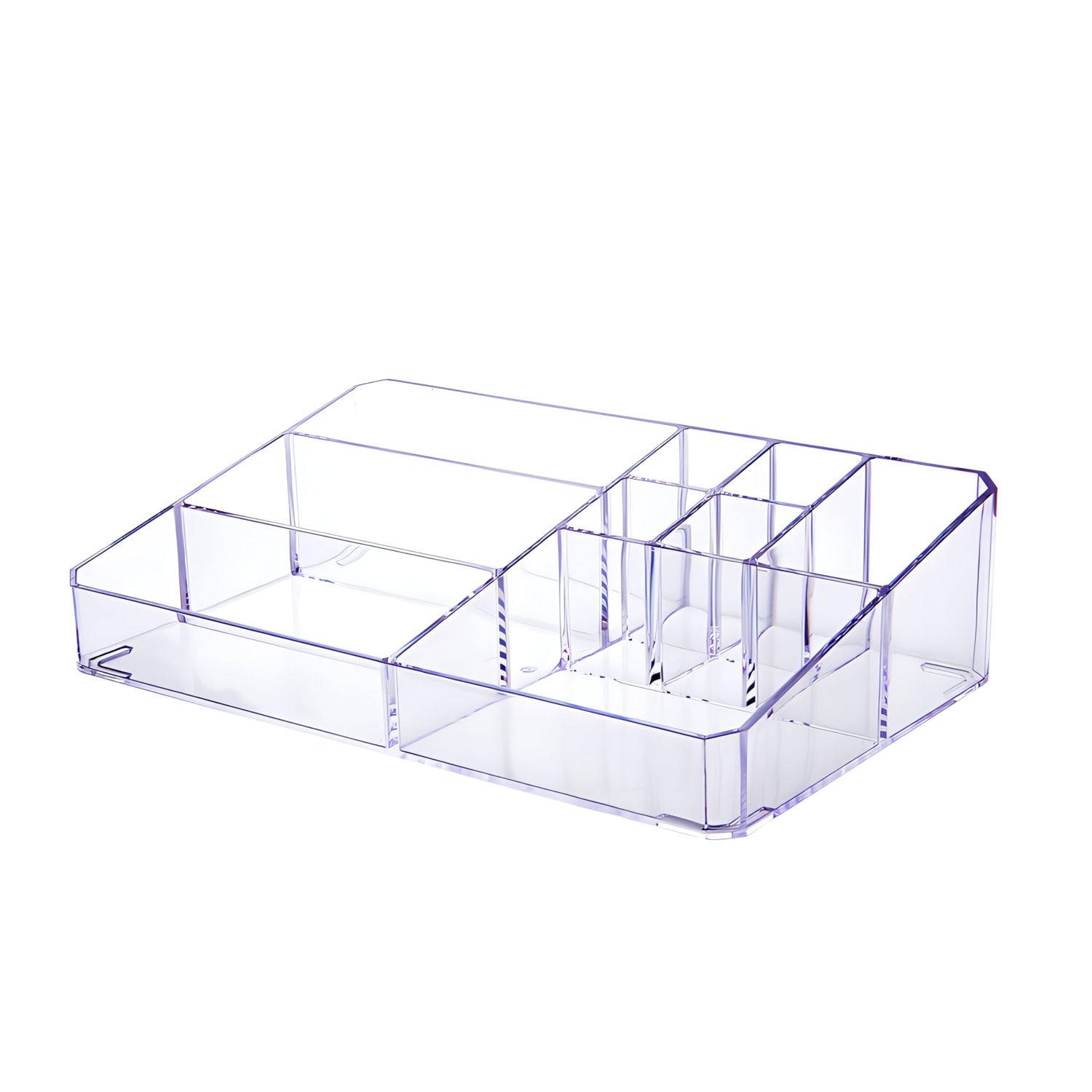 PeoTRIOL Clear Makeup Organizer, Makeup Brushes Storage Case, Cosmetic Display Case Tray, Tiered Skincare Organizer, Acrylic Lipstick Holder Countertop Desk Brush Organizer for Bedroom Vanity