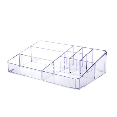 PeoTRIOL Clear Makeup Organizer, Makeup Brushes Storage Case, Cosmetic Display Case Tray, Tiered Skincare Organizer, Acrylic Lipstick Holder Countertop Desk Brush Organizer for Bedroom Vanity