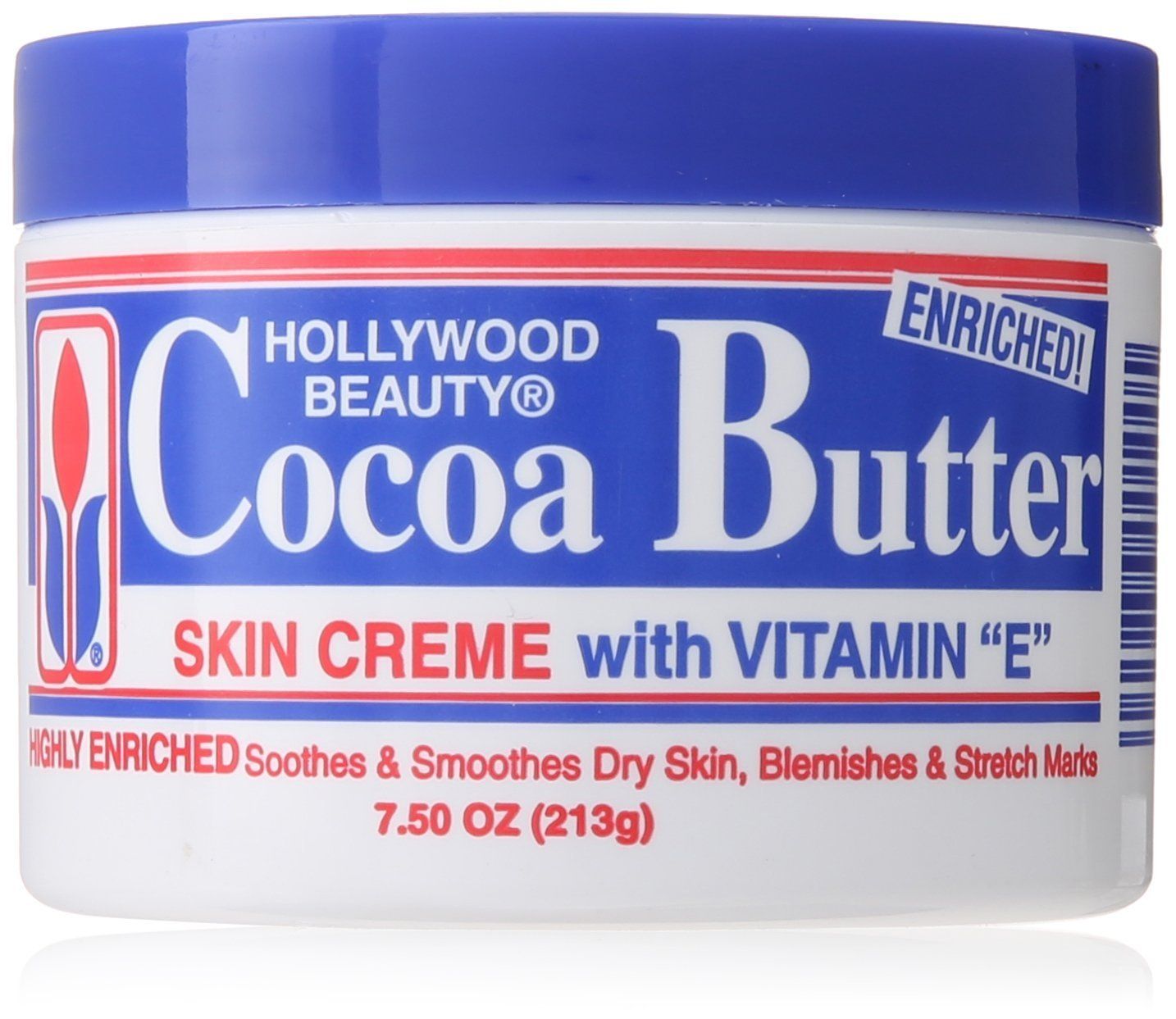 Hollywood Beauty Cocoa Butter Skin Creme with Vitamin E Highly Enriched Soothes &amp; Smoothes Dry Skin, Blemishes &amp; Stretch Marks by Hollywood Beauty