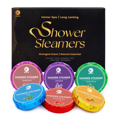 MR MIRYE Shower Steamers Aromatherapy, 6 Pack Shower Steamers Birthday Gifts for Women, Lavender, Citrus, Grapefruit, Mint, Watermelon, Eucalyptus, Aromatherapy Shower Steamer &amp; Shower Bombs