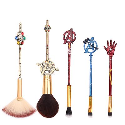 JORCEDI 5 Pcs Classical Movie Face Makeup Brush Set Cosmetic Foundation Powder Eye Shadows Kit For Birthday Christmas Cosmetic Brush Tools