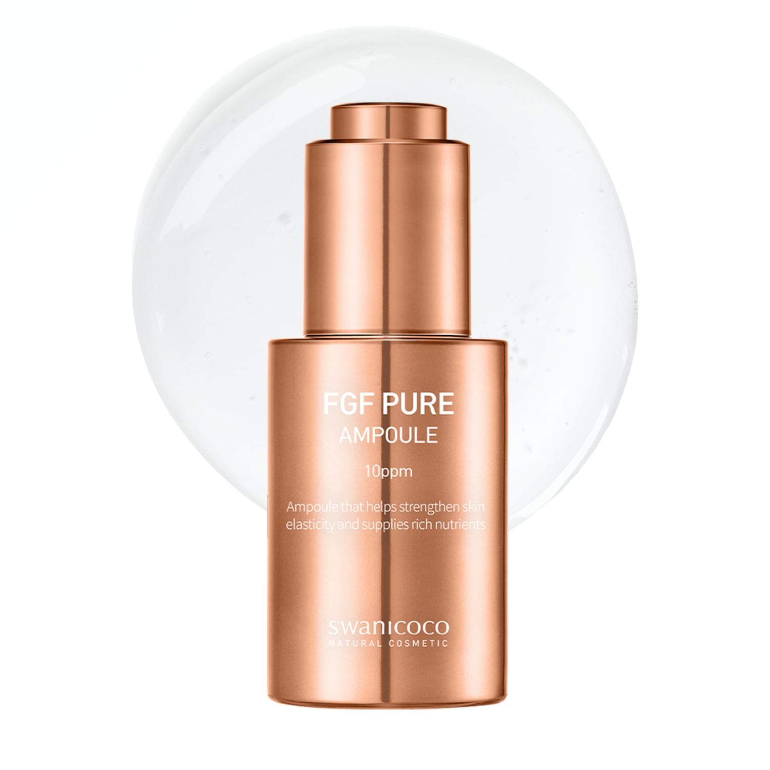 Swanicoco FGF Pure Ampoule Serum (FGF 10 PPM), Firming Anti Aging w Hyaluronic Acids Glycerin Niacinamide, Improves Dermal Elasticity Reduces Fine Lines Hydrating Korean Skincare 30ml 1 Fl Oz
