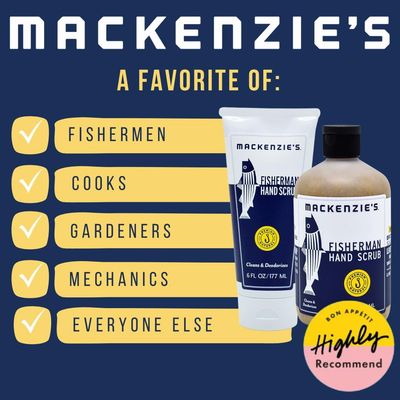 MacKenzie's Fisherman Hand Scrub - Holiday Gifts - Stocking Stuffers - Gifts for Men - Gifts for Fisherman - Gifts for Cooks - Gifts for Gardeners - Cleansing & Deodorizing Hand Cleaner - 6 oz.