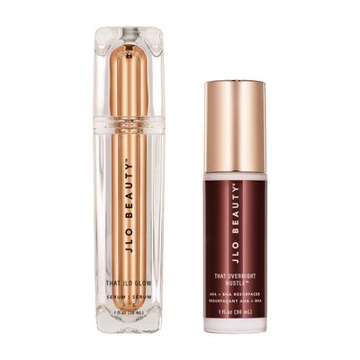 JLO BEAUTY That Day/Night Serum Duo | Includes 1 Oz That JLO Glow Serum &amp; 1 Oz That Overnight Hustle AHA &amp; BHA Resurfacer, Exfoliates, &amp; Firms for Smooth and Radiant Skin