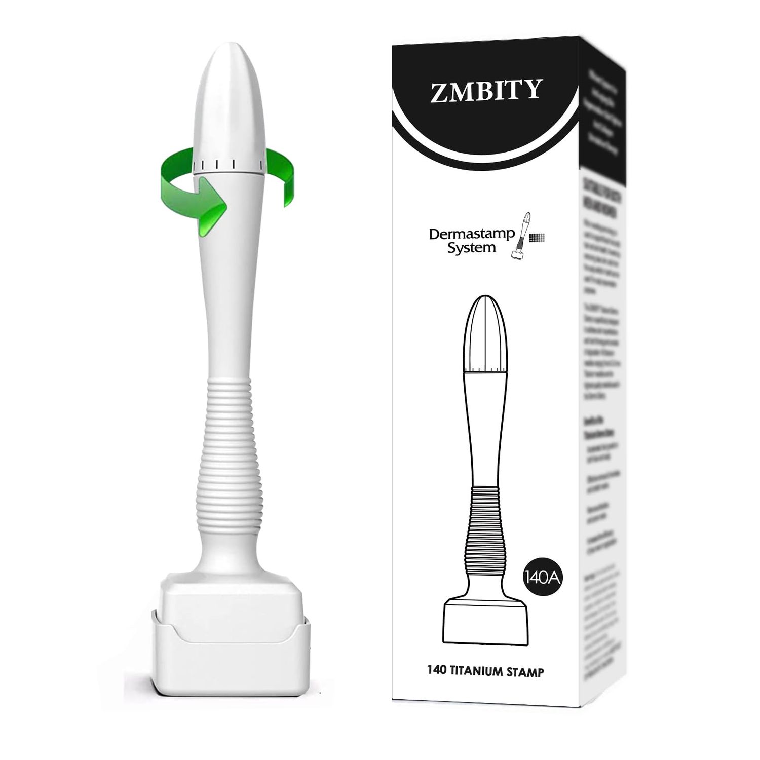 Titanium Microneedles Derma Roller - Stamp Alternative -Microneedle Micro Needle Skin Care Tool - Microneedling Roller for Men and Women (White)