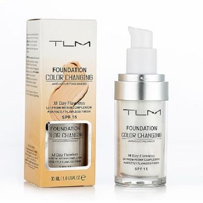 TLM Colour Changing Foundation - Flawless Coverage, Lightweight Formula, Adapts to Skin Tone, Hides Wrinkles &amp; Lines, Hydrating &amp; Long-Lasting, BB Cream Makeup Base Concealer Cover