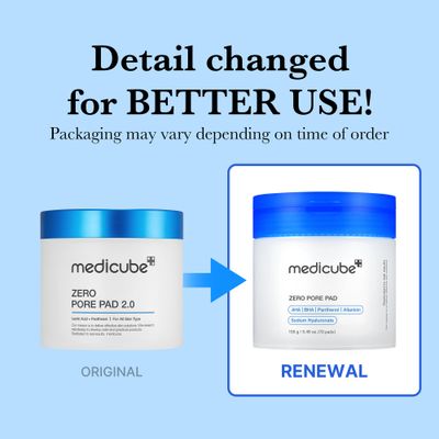 Medicube Zero Pore Pads 2.0, Dual-Textured Facial Toner Pads for Exfoliation and Pore Care with 4.5% AHA Lactic Acid &amp; 0.45% BHA Salicylic Acid, Ideal for All Skin Types, Korean Skin Care (70 Pads)