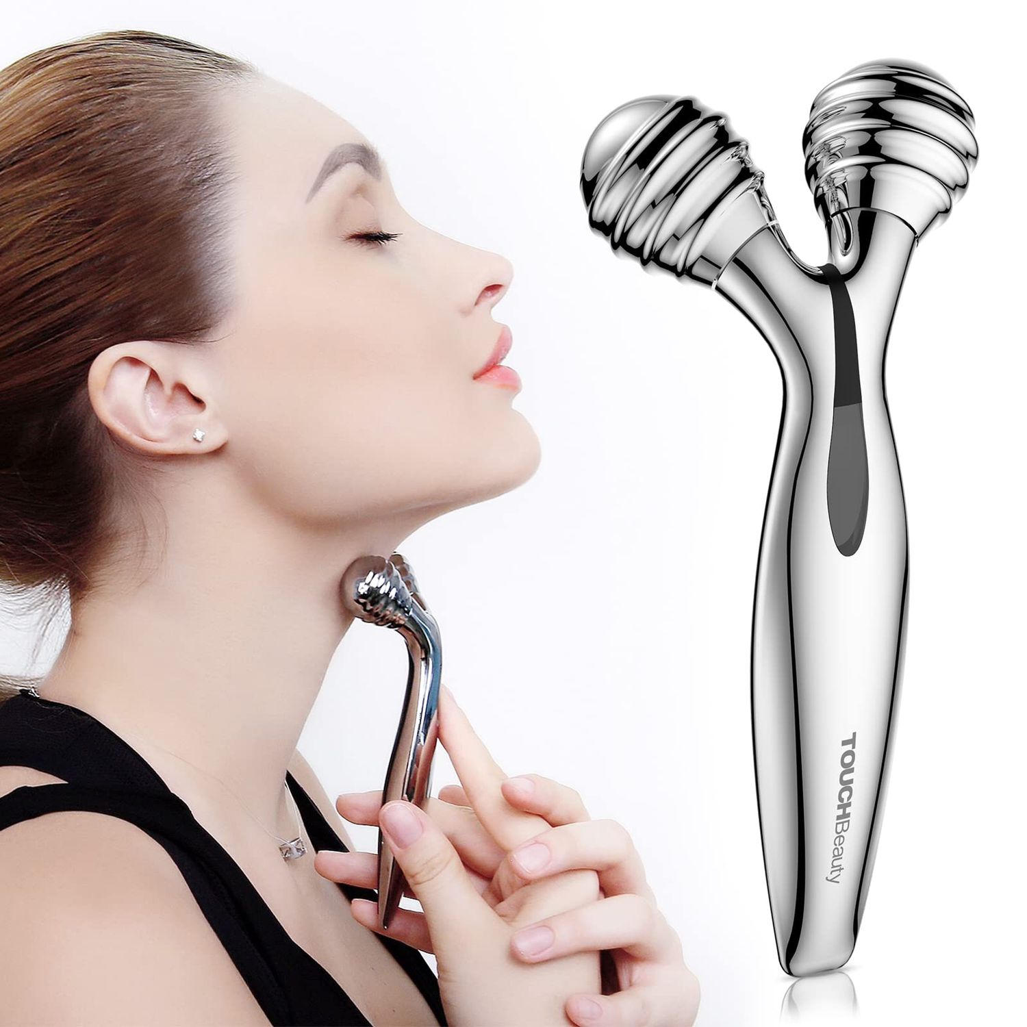 TOUCHBeauty Face Massager Roller: Facial Roller Contouring Massager - Face Roller for Reduce Puffiness, Skin Tightening &amp; Collagen Production, Clear Toxins, Face Lift