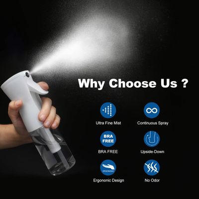 URBEST Continuous Mist Spray Bottle - 2 Pack 6.8OZ Empty Ultra Fine Water Mist Sprayer for Hairstyling, Salons, Cleaning, Plants, Misting &amp; Skin Care