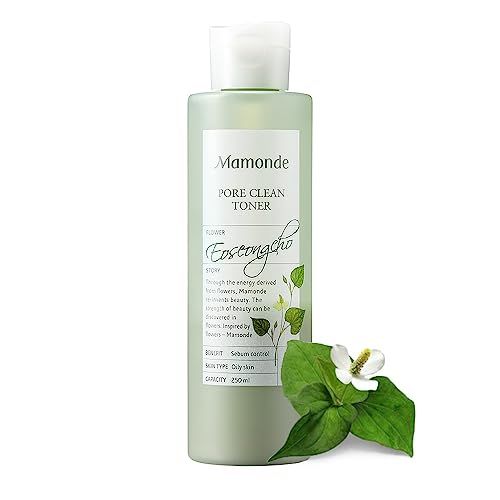Mamonde Pore Clean Vegan Toner - Heartleaves for Pore Minimizing and Sebum Control, Daily Face Toner for Oily, Acne-Prone Skin, Dermatologically Tested, Korean Skin Care, 8.45 Fl Oz.