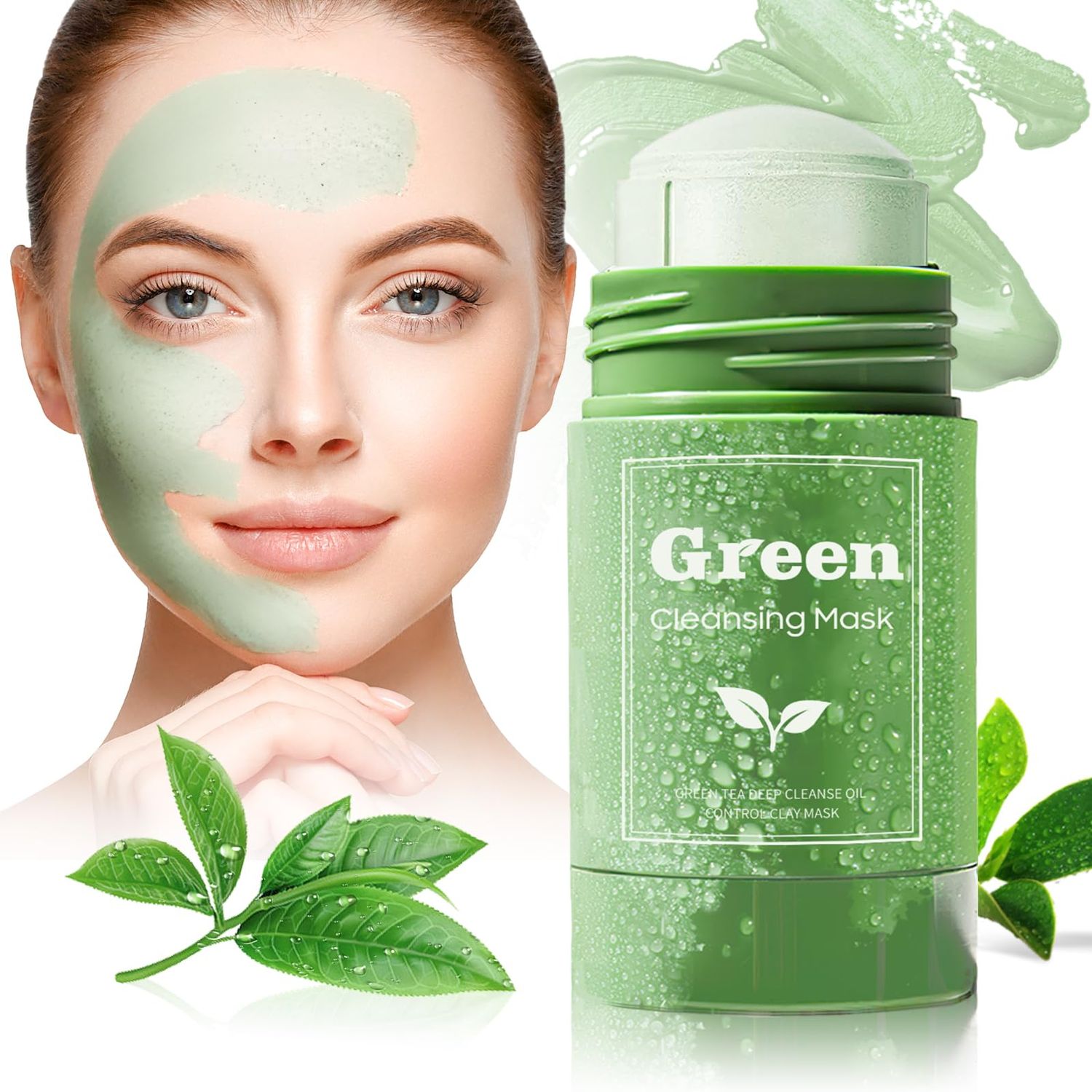 Ursoulney Green Tea Mud Mask Stick for Face Blackhead Remover - Face Mask Skin Care Deep Cleanse Clay Mask Stick (1 PCS)