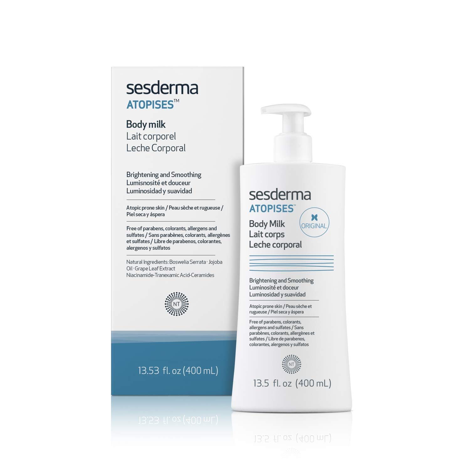 Sesderma ATOPISES Body Milk 13.53 fl. oz. - Brightening and Moisturizing Lotion for Dry Skin types, 13.53 fl. oz.