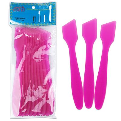 Pana (10 Pieces) 7.35&quot; Pink Large Flexible Mixing Spatula Reusable Cosmetic Skin Care Facial Cream Mask Spatula for Mixing and Sampling