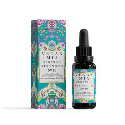 Vegan Mia - USDA Organic Strength Antioxidant &amp; Superfood Elixir Face Oil - Face Moisturizer For Dry Skin, Blemishes, Wrinkles &amp; Boost Natural Collagen with Pumpkin, Acai, Jojoba Oil &amp; More, 0.5 fl oz