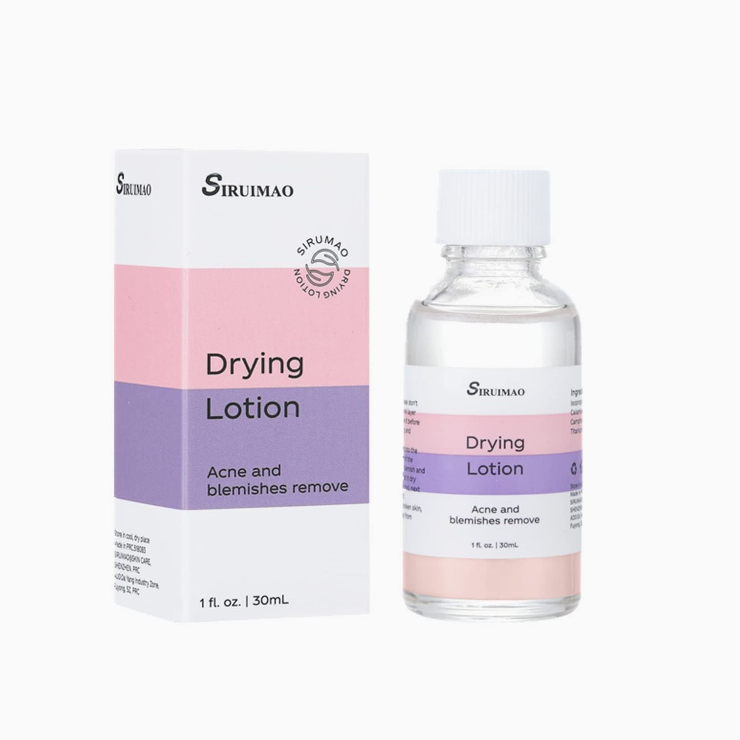 SIRUIMAO Stubborn Acne Drying Lotion (1OZ), Overnight Acne Acid and Acne Spot Treatment for Face and Body, Pimple Lotion Spot Treatment, Dry Out Pimples, Blemishes, Zits and Clean pores (1PCS)