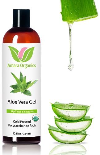 USDA Organic Aloe Vera Gel - For Face, Body, Hair - 100% Pure, After Sun Care