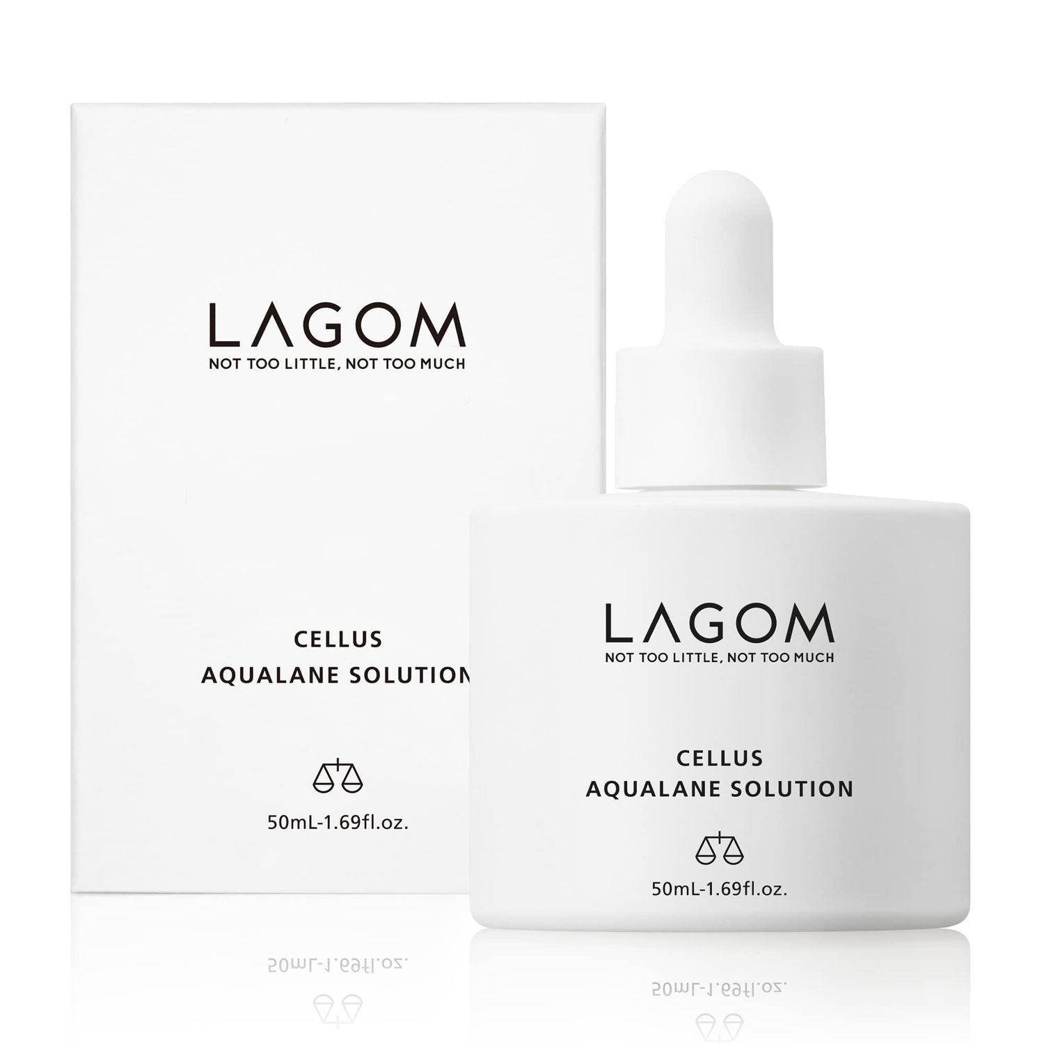 LAGOM Cellus Aqualane Solution Vegetable Squalane Essence Serum Natural Morning Face Texture Firmer Aquatide Tocopherol Enhancing Formula Sensitive Oily Dry Wrinkle Aging Skin 50ml 1.69oz