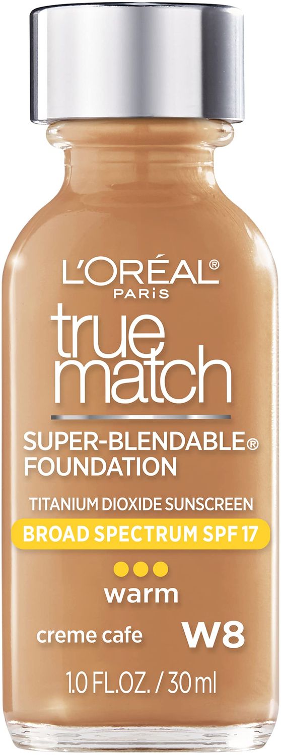 L&#39;Oreal Paris Makeup True Match Super-Blendable Liquid Foundation, Crme Caf W8, 1 Fl Oz,1 Count