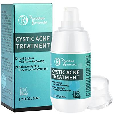 Paradise Emerald Cystic Acne Spot Treatment, Hormonal Acne Treatment for FaceBack and Body, with Salicylic Acid and Tea Tree Oil, Pimple Advanced Acne Cream for Teens &amp; Adults