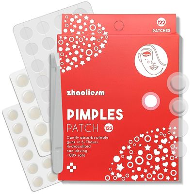 Pimple Patches for Face, Hydrocolloid Acne Patch - Clear Invisible Spot Cover, Blemishes, Zits Oil Absorbing Patch, Breakouts Spot Treatment for Skin Care, Pimple Patch, 2 styles (122 Count)