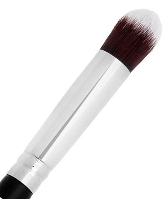 Small Concealer Brush Under Eye - Mini Tapered Kabuki Makeup Brush for Blending, Setting, Contour Eyeshadow, Powder, Cream Make Up, Vegan Synthetic