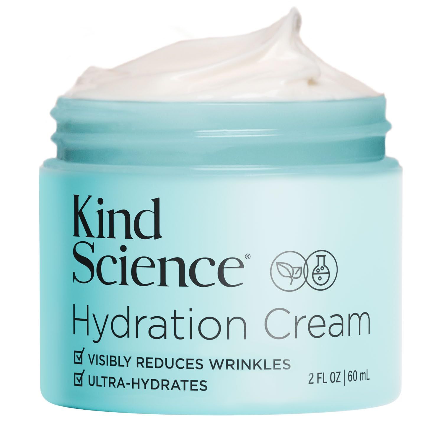 Kind Science by Ellen DeGeneres Hydration Cream - Moisturizer Face Cream For Women - Anti Aging for Day and Night - Visibly Reduces Wrinkles, Improves Smoothness &amp; Elasticity - Fragrance Free, 2 oz