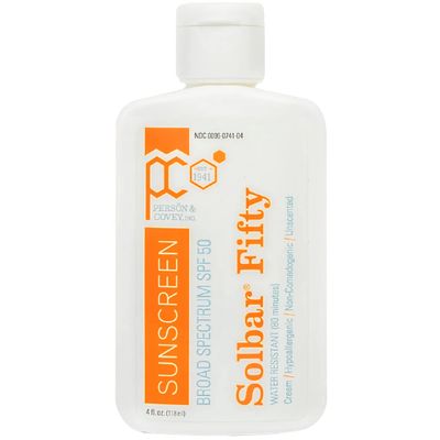 Person &amp; Covey SPF 50 Sunscreen Face &amp; Body Sun Cream - Solbar Fifty Body &amp; Face Sunscreen SPF 50 Broad Spectrum Sunscreen - Water-Resistant Sun Cream, Sun Screen Protector for Face &amp; Body - 4 Fl. Oz.