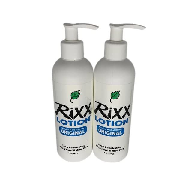 Rixx Lotion Original Natural Herbal Blend (2-pack) with Witch Hazel, Aloe Vera, Shea Butter, Hyaluronic Acid &amp; Essential Oils. Moisturizer and Skin Toner for Face and Body.