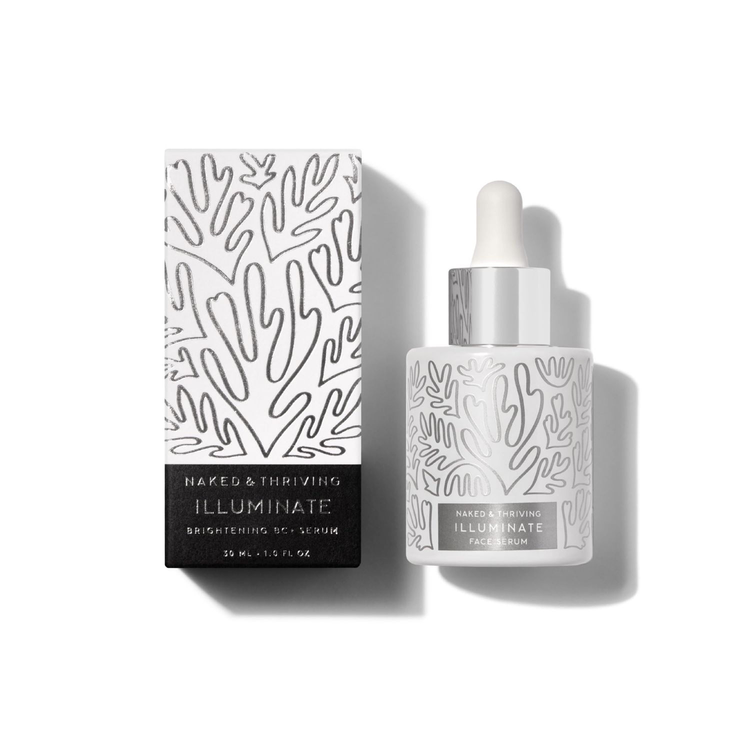 Naked &amp; Thriving Illuminate BC+ Face Serum | Hyaluronic Acid, Vitamin C, Bakuchiol | Organic, Vegan, &amp; Naturally-Derived Skin Care | For Mature Skin, Visible Spots and Wrinkles (1.0 fl oz/30 mL)