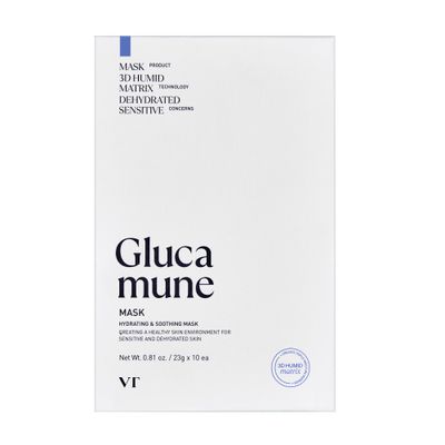 VT COSMETICS Glucamune Mask, Vegan mucin, Soothing &amp; Calming, For All Skin Types, 10pcs