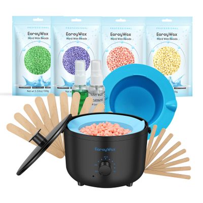 Waxing Kit for Women and Men, Wax Warmer Hair Removal at Home with Beads, Multiple Formulas Target Different Types of Sensitive Skin Body, Brazilian Bikini, Eyebrow, Facial