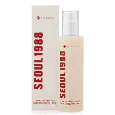 K-SECRET Snail Mucin Essence Serum: 97% Snail Secretion with Rice Ferment Filtrate and Rice Extract for Skin Hydration Soothing and Balancing - SEOUL 1988 Korean Skincare 100mL