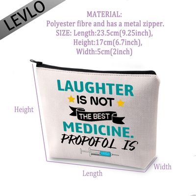 LEVLO Anesthesiology Gifts Laughter Is Not The Best Medicine Is Makeup Bags Anesthesiologist Doctor Nurse Gifts (Propofol Is)