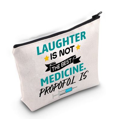 LEVLO Anesthesiology Gifts Laughter Is Not The Best Medicine Is Makeup Bags Anesthesiologist Doctor Nurse Gifts (Propofol Is)
