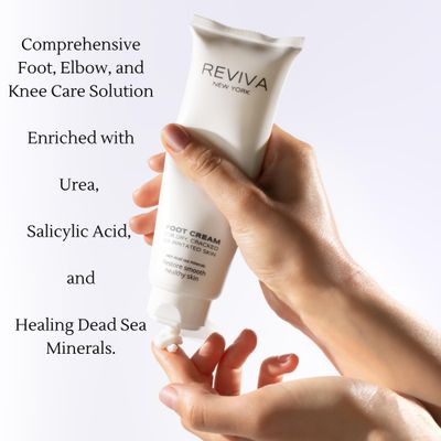 REVIVA NEW YORK Urea Foot Cream for Dry Cracked Heels and Feet, Salicylic Acid and Dead Sea Minerals - Enriched Foot Care for Smooth Feet, Heals Calloused Feet and Moisturizes Dry Skin