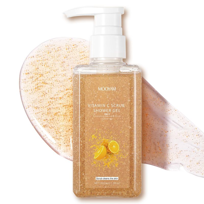 IREV 2-in-1 Body Wash &amp; Body Scrub Vitamin C (11.3fl.oz), Gentle Exfoliating Scrub for Deep Cleansing, Effective on Acne &amp; Dead Skin, Brighten &amp; Moisturize Skin Polishes