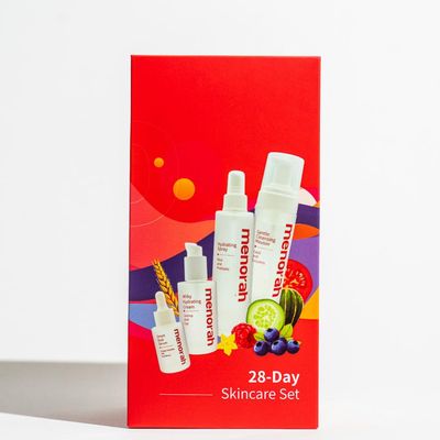 menorah skincare - Daily Skincare Setfree gift-skincare headband) , 4 steps skincare routine, with Gentle Cleansing Mousse, Hydrating Spray, Smart Dual Serum, Milky Hydrating Cream, for Women and Men