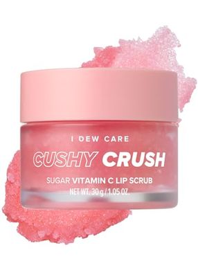 I DEW CARE Lip Scrub - Cushy Crush | Sugar Vitamin C, Lip Care, Lip Scrubber Exfoliator, Lip Exfoliator Scrub, Lip Care Products, for Dark, Dry and Chapped Lips, Vegan, Valentine&#39;s Day Gift,1.05 oz