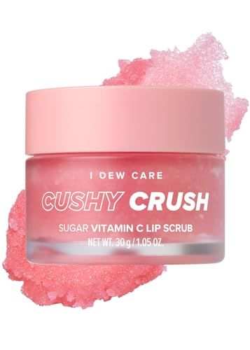 I DEW CARE Lip Scrub - Cushy Crush | Sugar Vitamin C, Lip Care, Lip Scrubber Exfoliator, Lip Exfoliator Scrub, Lip Care Products, for Dark, Dry and Chapped Lips, Vegan, Valentine&#39;s Day Gift,1.05 oz