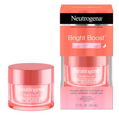 Neutrogena Bright Boost Overnight Recovery Gel Cream with Neoglucosamine, Brightening Nighttime Moisturizer, Oil-Free &amp; Non-Comedogenic, 1.7 oz