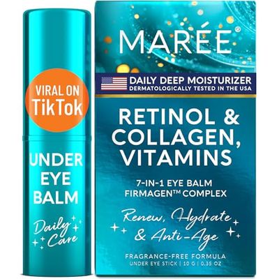 MAREE Under Eye Balm Stick with Retinol &amp; Ceramide Complex - Facial Moisturizer &amp; Under Eye Balm for Dark Circles - Under Eye Brightener Stick, Anti Wrinkle Hydrating Eye Stick Face Skincare 0.35 Oz