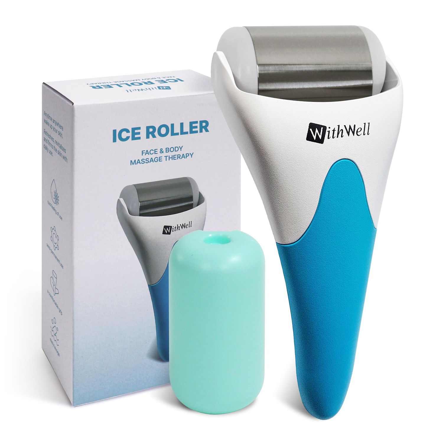 WITHWELL Stainless Ice Roller -Long-Term Durability,Smooth Skin Care Beauty Product; Korean Face Massager for Face and Eyes